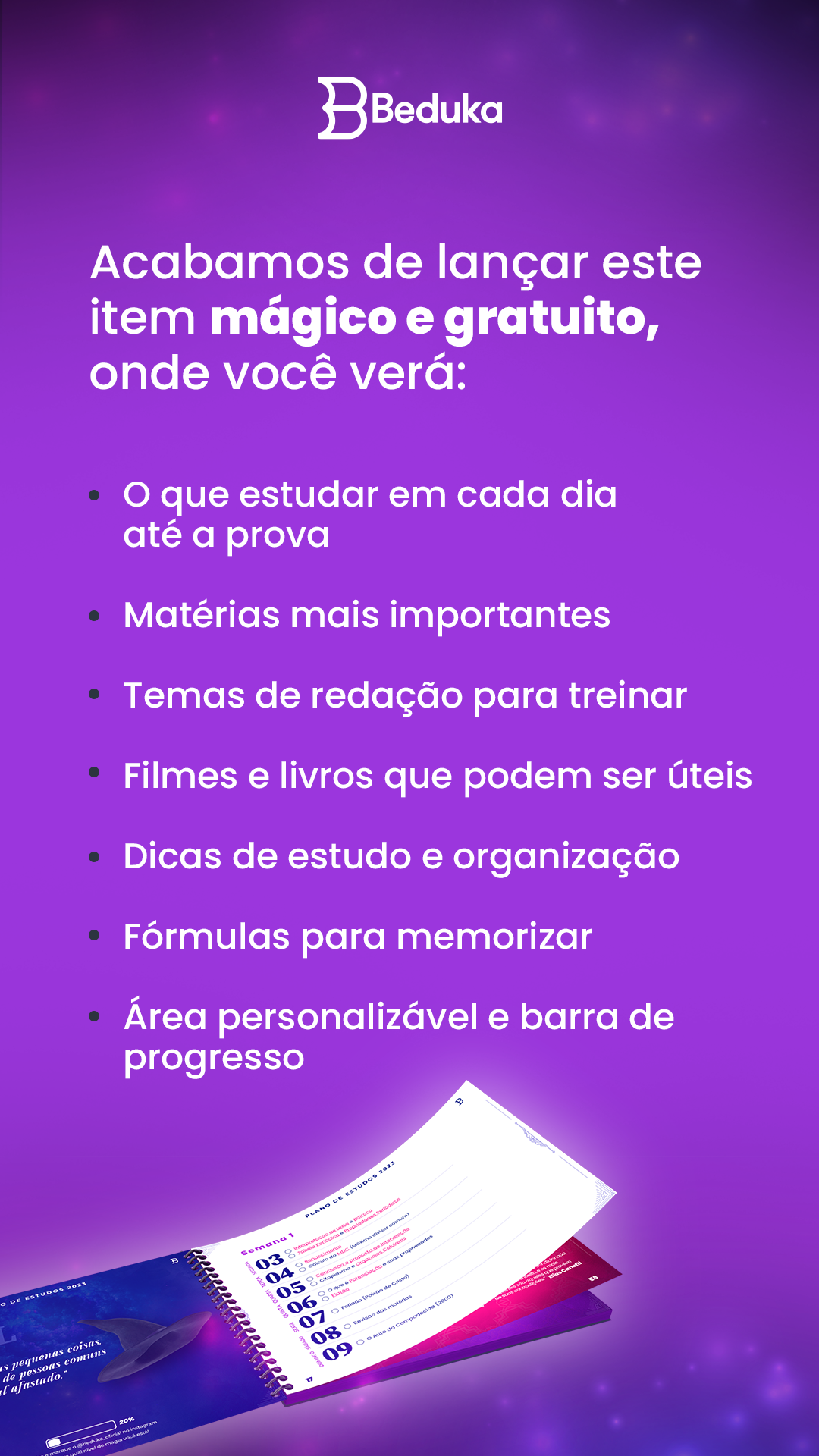 Plano de Estudos Extensivo 2023 Blog do Beduka Matérias resumidas