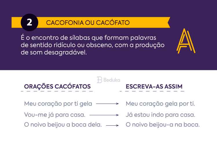 dicas de redação cacofonia