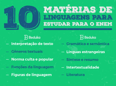 10 matérias para estudar linguagens para o enem