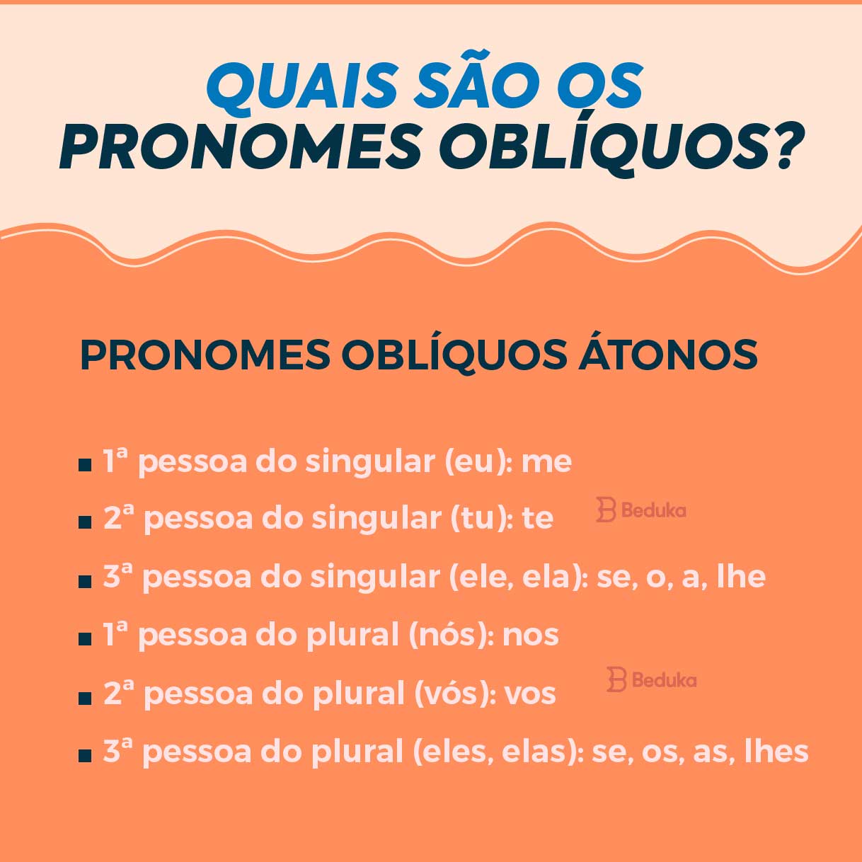 quais são os pronomes obliquos átonos
