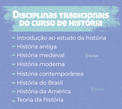disciplinas tradicionais do curso de história