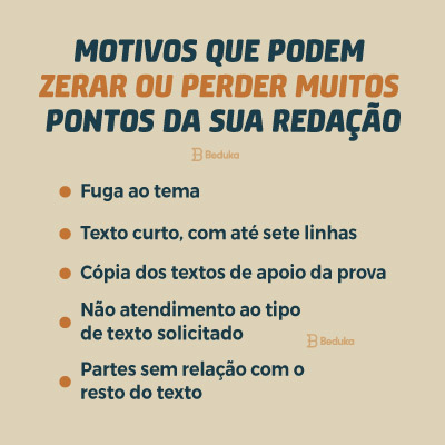 Como estudar redação - motivos que zeram a redação