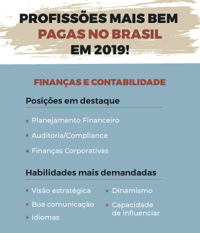 profissões mais bem pagas no Brasil em Finanças e Contabilidade