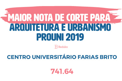 NOTA DE CORTE PARA ARQUITETURA E URBANISMO - Sisu e Prouni 2019