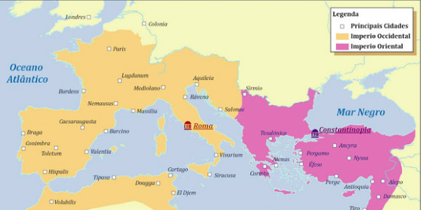 divisão do império romano