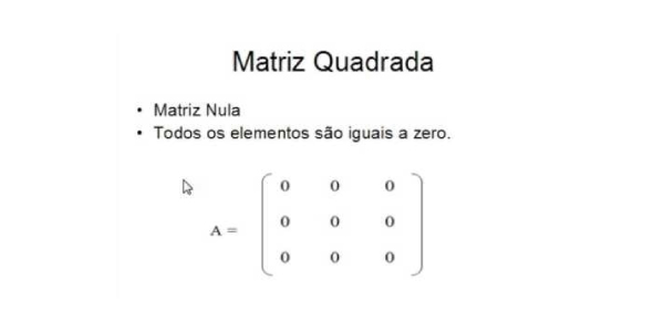 matriz quadrada Exercícios de Matrizes