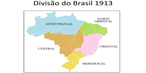 Divisão do Brasil no ano de 1913 para fazer os Exercícios sobre Divisão Regional do Brasil