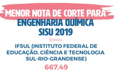 menor nota de corte engenharia quimica