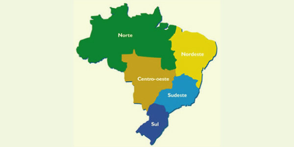 cinco regiões do brasil