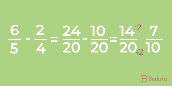 Subtração de fração - Denominador diferente