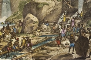 Descoberta de minas de ouro e de diamantes em Minas Gerais