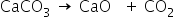 Equação química do carbonato de cálcio