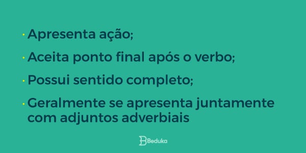 Características do verbo intransitivo
