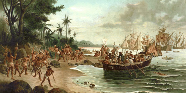 Imagem-da-família-real-chegando-ao-brasil-com-suas-caravelas-e-naus