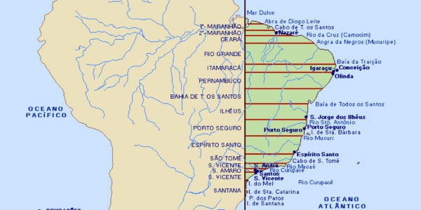 Mapa das Capitanias Hereditárias