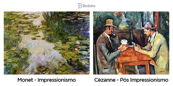 diferença entre impressionismo e pos impressionismo quadros de monet e cezanne