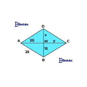 Excs-Quadrilatero---Questão-7 A figura abaixo é um losango. Determine o perímetro do triângulo BMC.